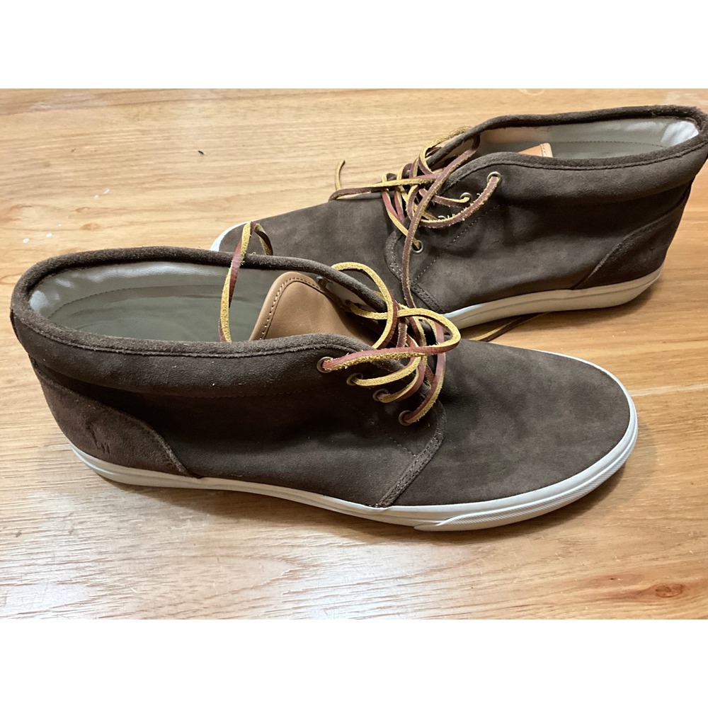 Polo Ralph Lauren Keaton Chkka Brown Suede Mid Top Sneakers Mens 15